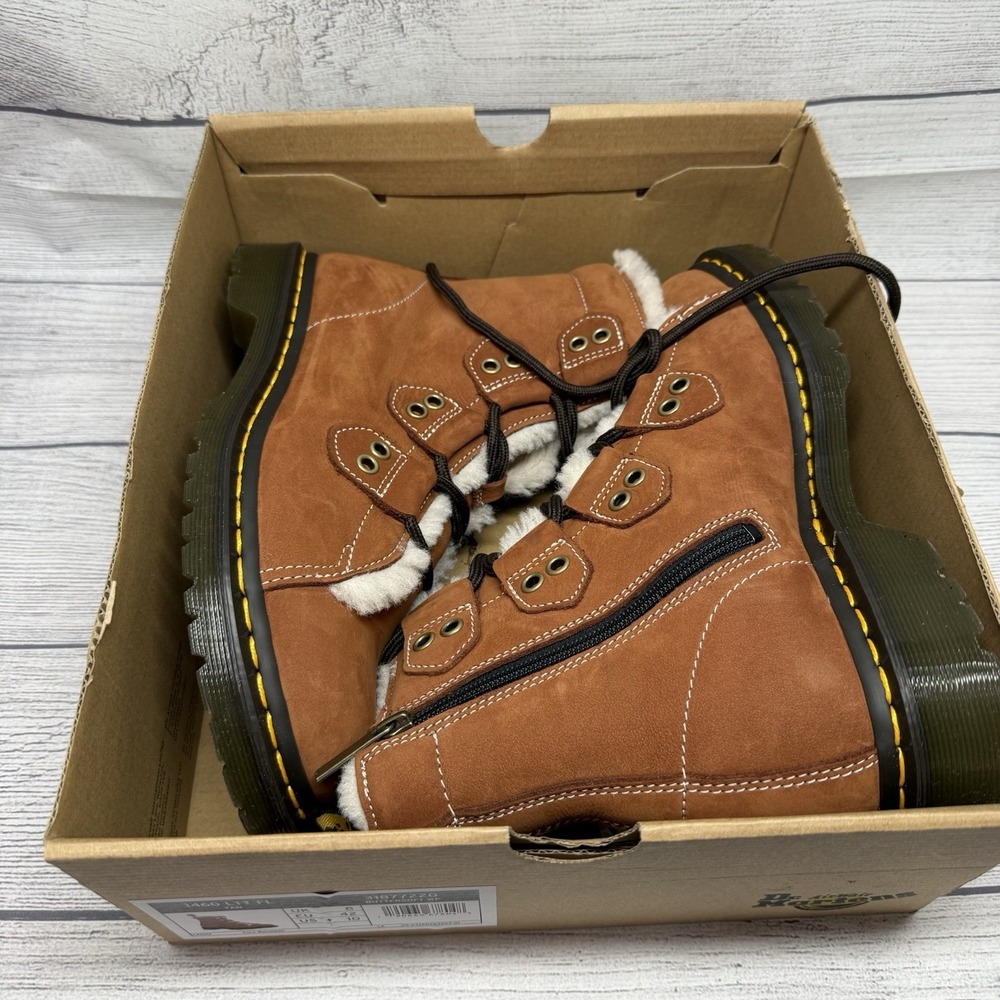 Dr. Martens 1460 Lace to Toe Fur Lined Buttersoft Lace Up Boots Women's Size 10